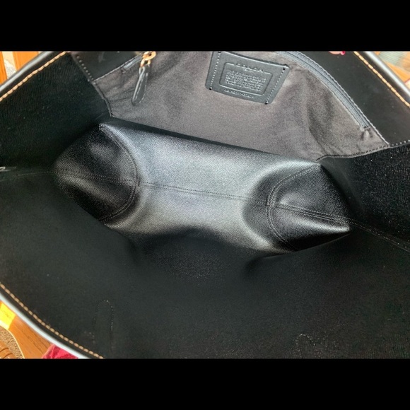 Coach Signature Vntg Rose Tote Brown Black Multicolor Sz 13Lx 11 1/2H x … - Picture 7 of 17